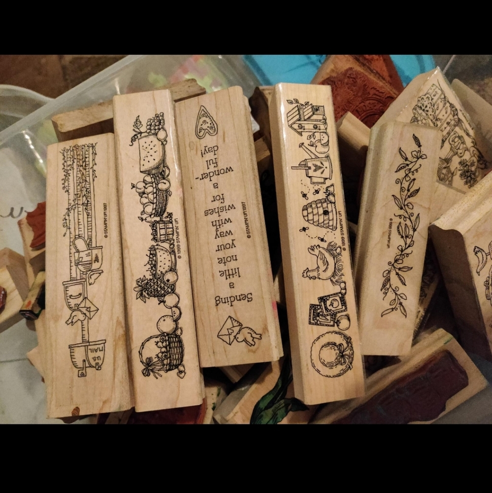 Wooden rubber stamps